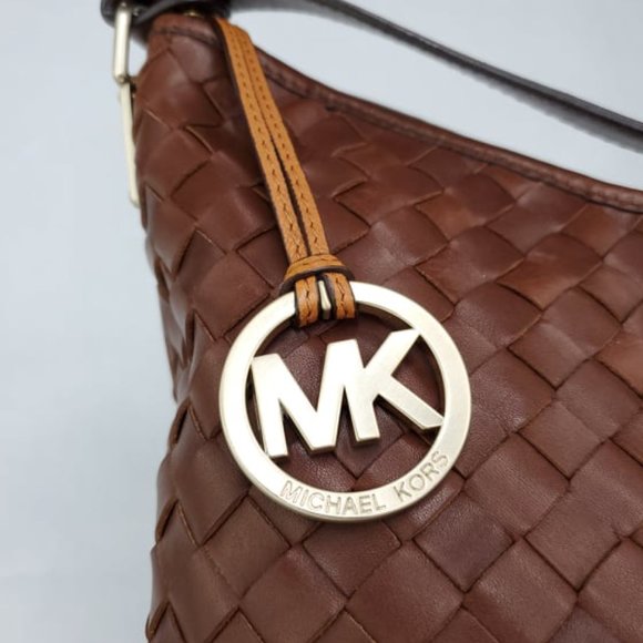 MICHAEL KORS Brown Woven Leather Top Handle Bag - Picture 6 of 10